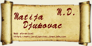 Matija Đupovac vizit kartica